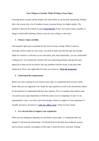 four things to consider while writing a essay