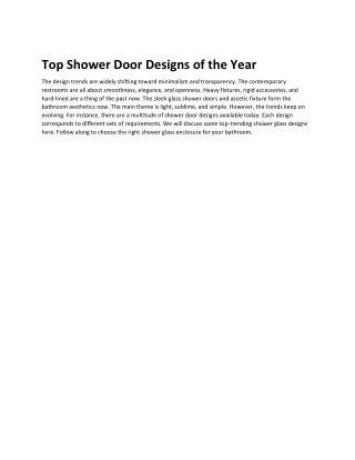 Top Shower Door Designs of the Year - RC3358