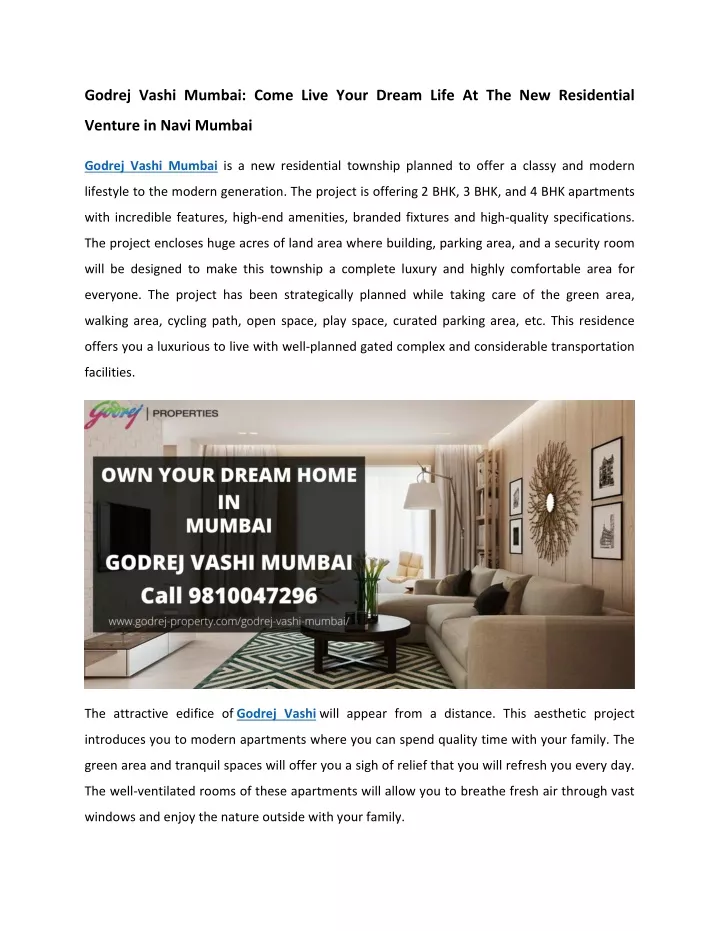 godrej vashi mumbai come live your dream life