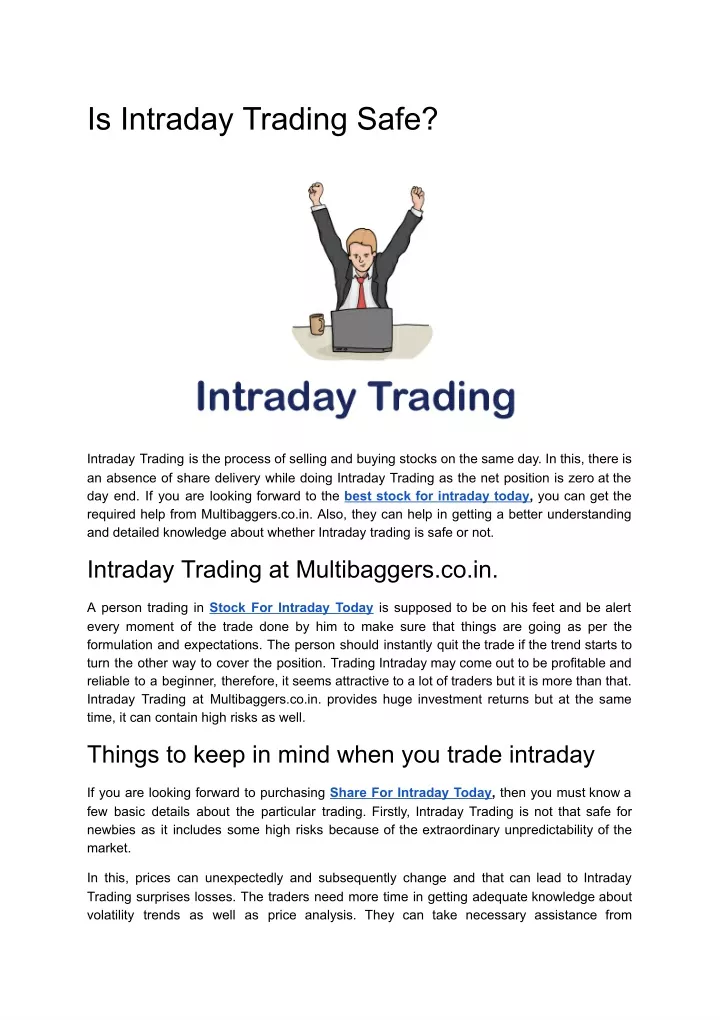 is intraday trading safe