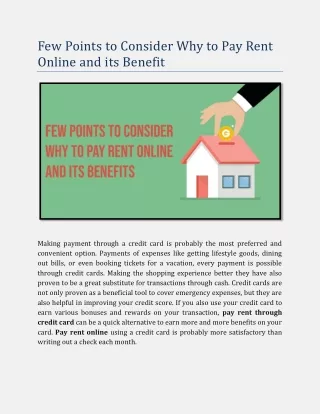 Consider Why To Pay Rent Online And Its Benefit