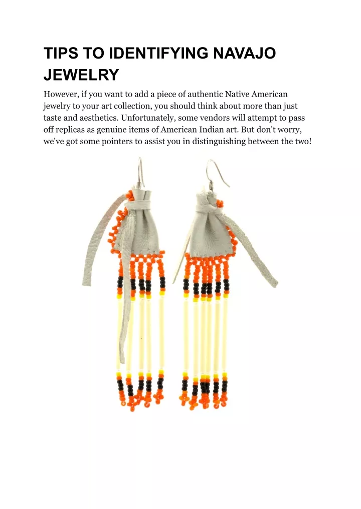tips to identifying navajo jewelry