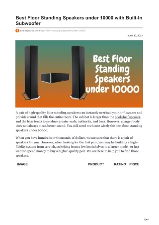 audiospeaks.com-Best Floor Standing Speakers under 10000 with Built-In Subwoofer