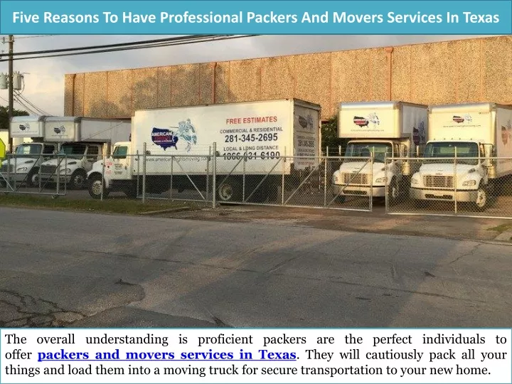 five reasons to have professional packers and movers services in texas