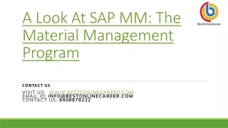 a look at sap mm the material management program