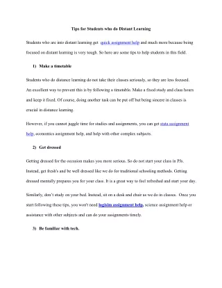 tips for students who do distant learning
