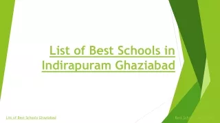 List of Best Schools in Indirapuram Ghaziabad in 2021