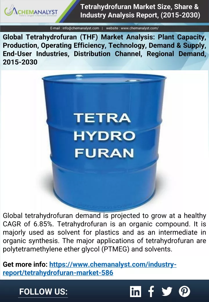 tetrahydrofuran market size share industry