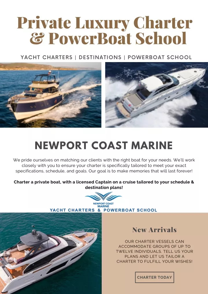 private luxury charter powerboat school