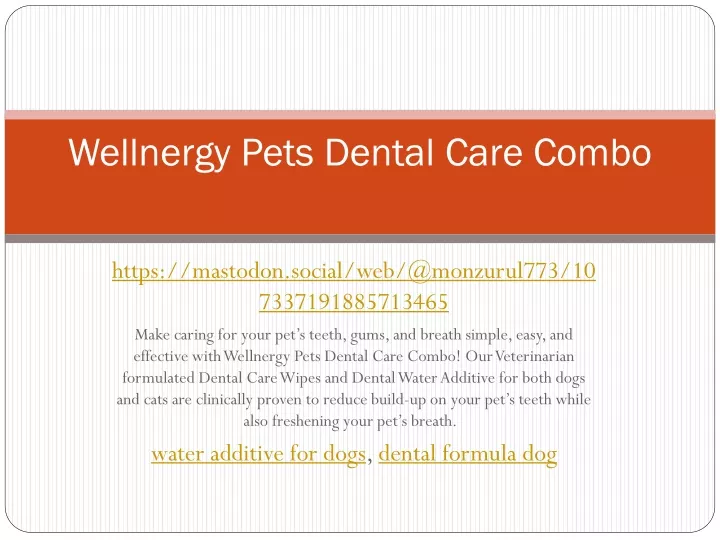 wellnergy pets dental care combo