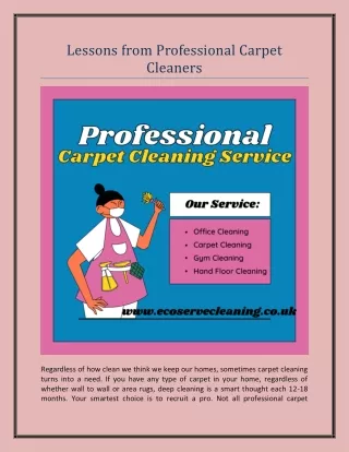 Lessons from Professional Carpet Cleaners