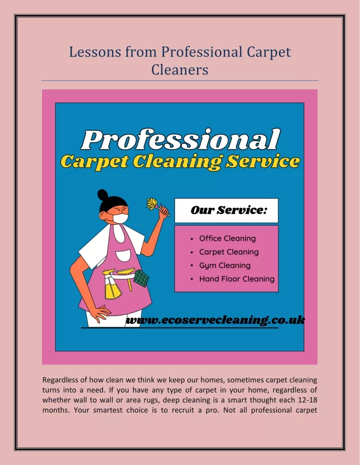 lessons from professional carpet cleaners