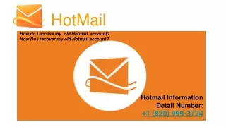 How do I recover my old Hotmail Account?