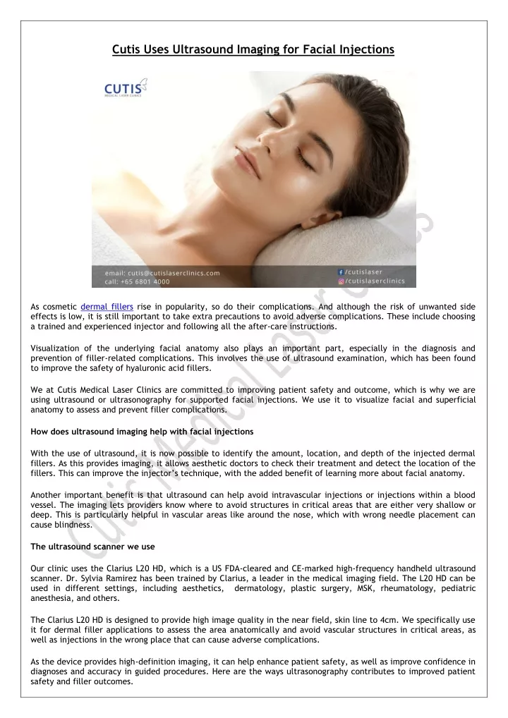 cutis uses ultrasound imaging for facial