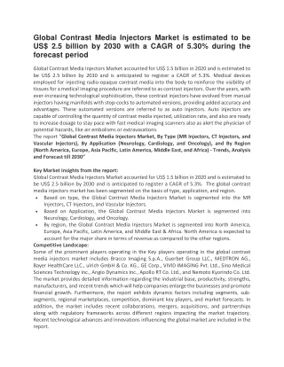 global contrast media injectors market