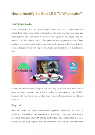 how to identify the best led tv wholesaler