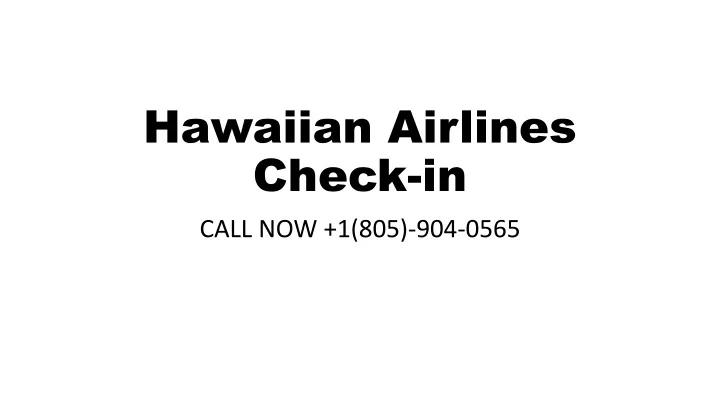 hawaiian airlines check in