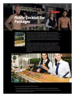 Mobile Cocktail Bar Package Canberra