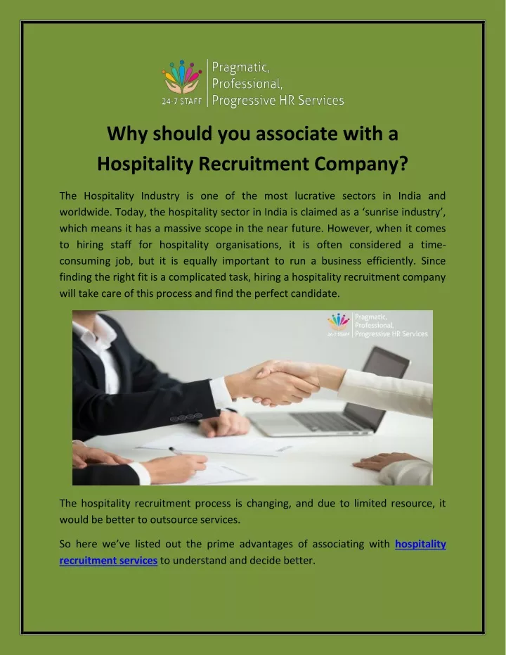 why should you associate with a hospitality