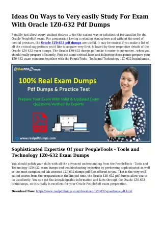 1Z0-632 Pdf Dumps The Logical Preparing Resource
