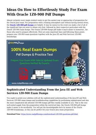 Beneficial Preparation From the Assist Of 1Z0-900 Dumps Pdf