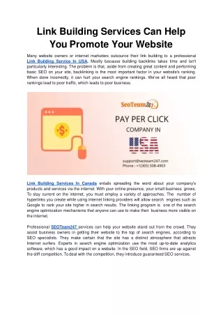 link building services can help you promote your