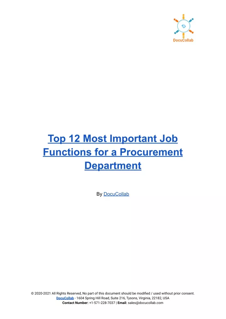 top 12 most important job functions