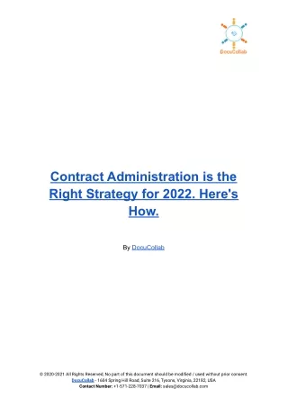 Contract Administration is the Right Strategy for 2022. Here's How