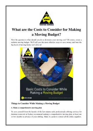 what are the costs to consider for making