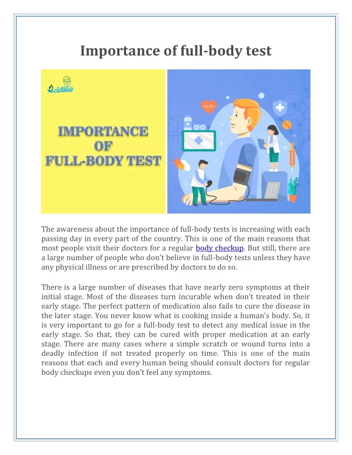 importance of full body test
