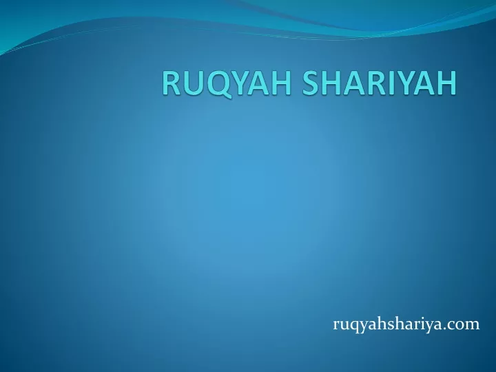 ruqyah shariyah
