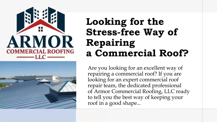 looking for the stress free way of repairing a commercial roof