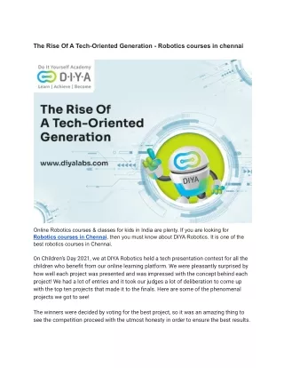 the rise of a tech oriented generation robotics