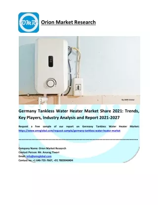 Germany Tankless Water Heater Market Size, Share, Analysis and Report 2021-2027