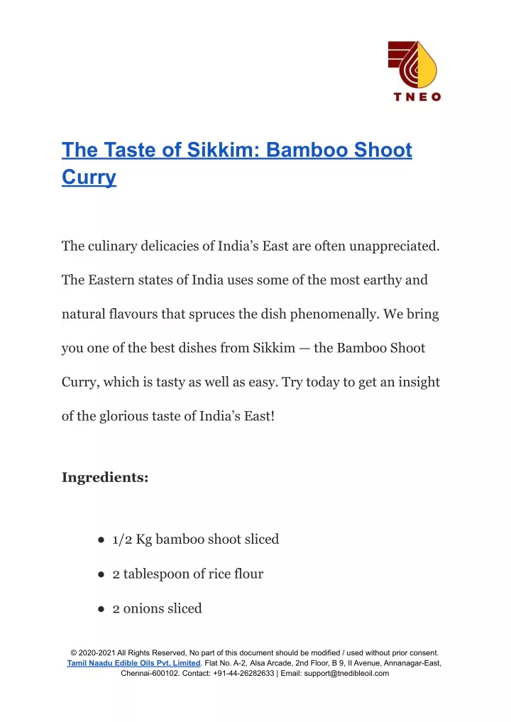 the taste of sikkim bamboo shoot curry