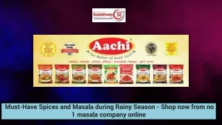 Must-Have Spices and Masala during Rainy Season - Shop now from no 1 masala comp