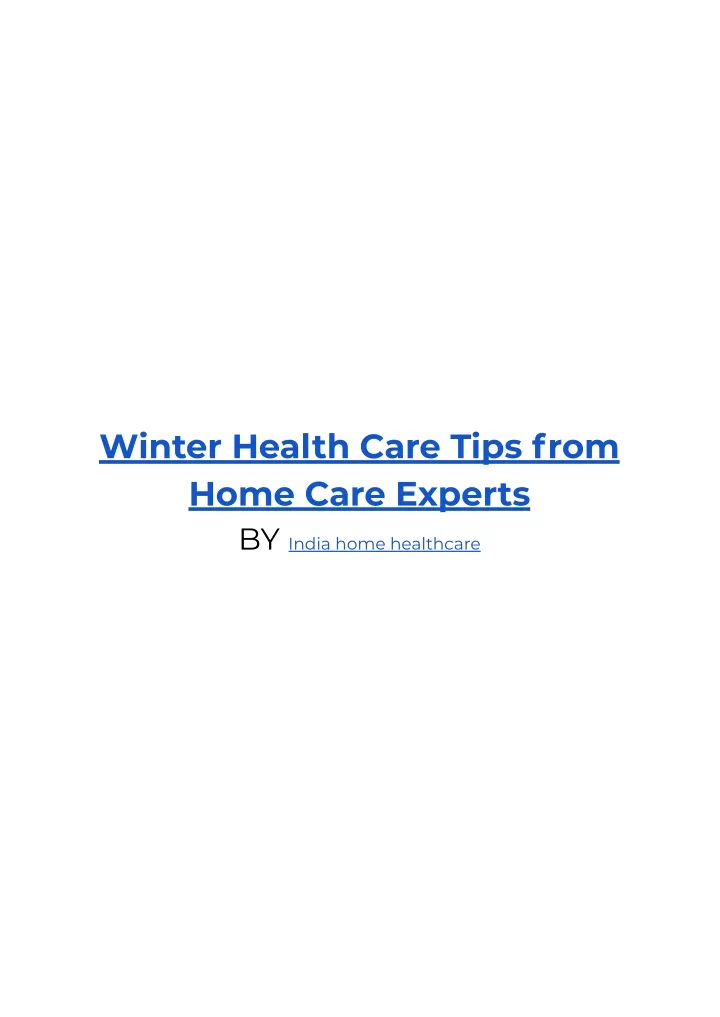 winter health care tips from home care experts