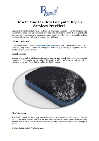 how to find the best computer repair services