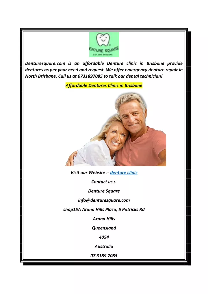 denturesquare com is an affordable denture clinic