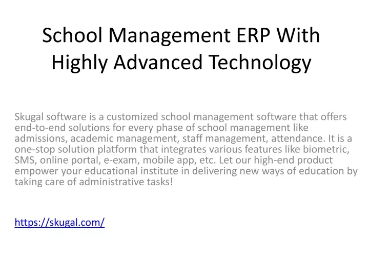 school management erp with highly advanced technology