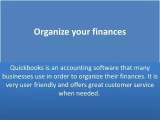 organize your finances