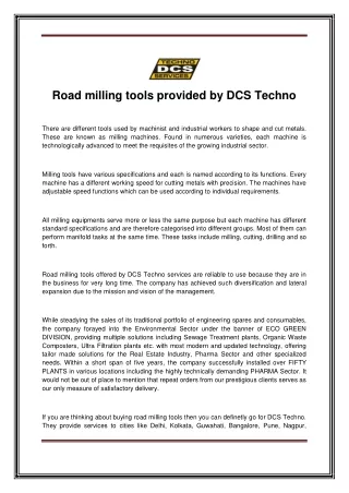 road milling tools provided by dcs techno