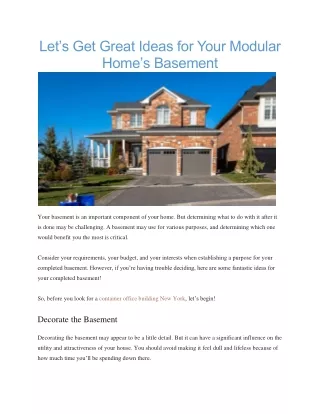 let s get great ideas for your modular home