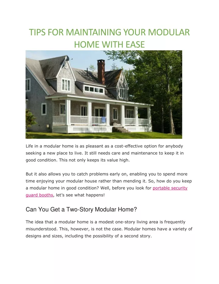 tips for maintaining your modular home with ease