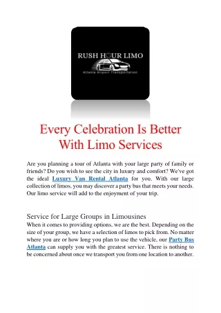 Every Celebration Is Better With Limo Services