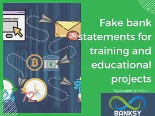 Fake bank statements for training and educational projects