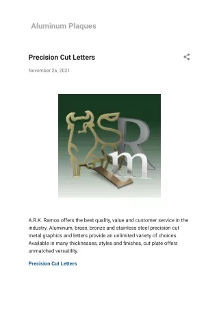 Precision Cut Letters