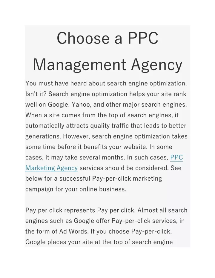 choose a ppc