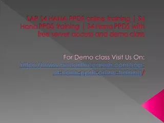 sap s4 hana ppds online training s4 hana ppds