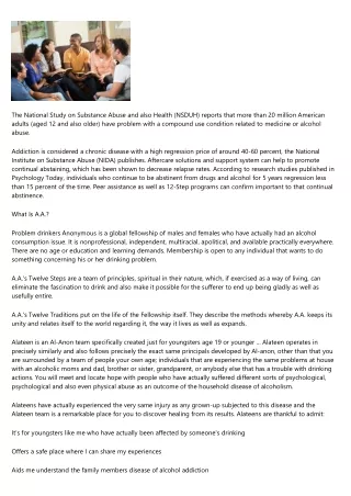 the national study on substance abuse and also